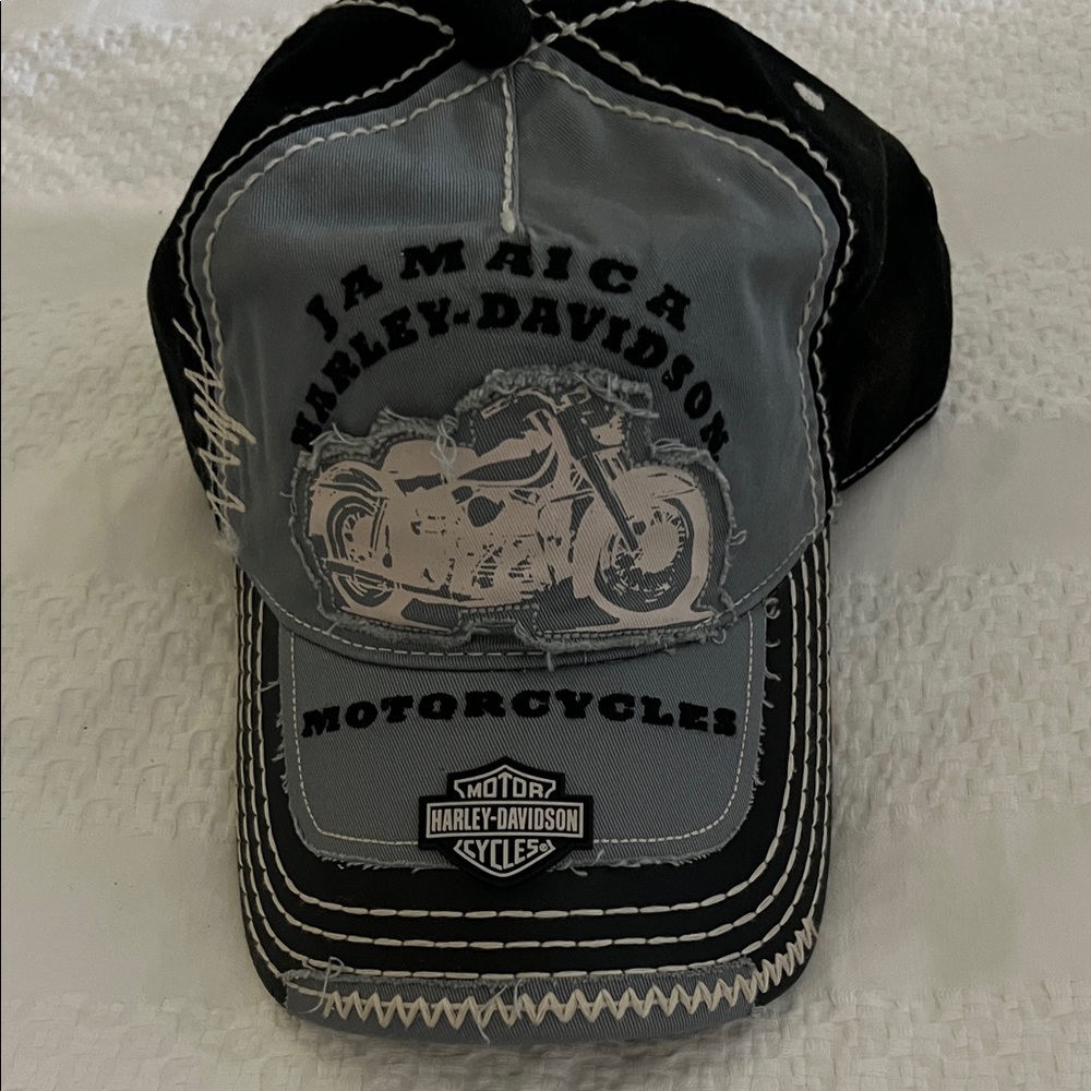 Harley-Davidson Black and Gray Motorcycle Cap